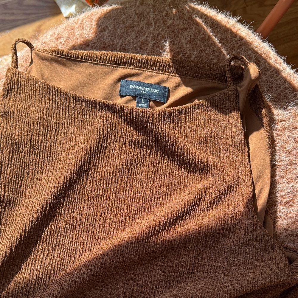 Banana Republic Textured Brown Sleeveless Top